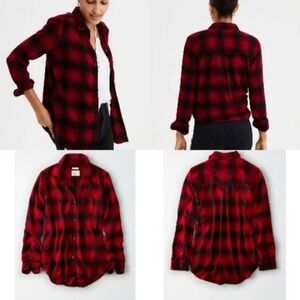 American Eagle Boyfriend Fit Flannel Shirt Size Medium